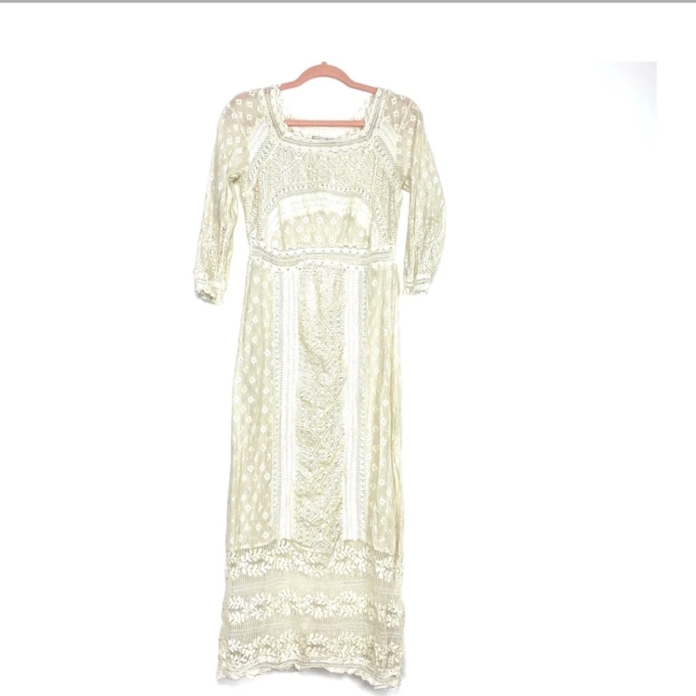 Zara Cream Lace Maxi Dress